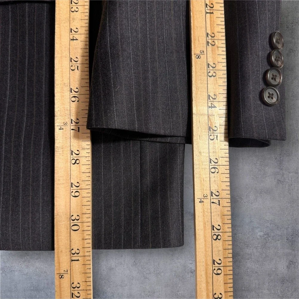 RALPH LAUREN Classic Mens 2 Piece Suit Blazer Jacket 46R Pant 40Wx29L Gray Wool